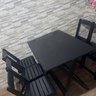 01 conjunto de mesa 120x70 mais 4 cadeiras dobraveis preto