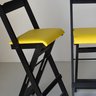 cadeiras dobravel estofado amarelo