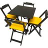 02 conjunto 70x70 preto 04 cadeiras estofado