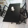 03 conjunto de mesa 120x70 mais 4 cadeiras dobraveis