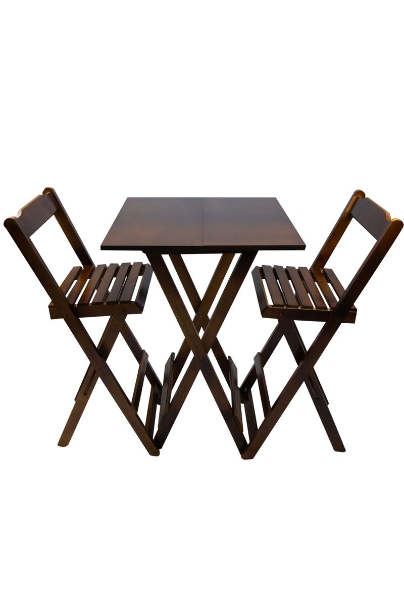 09 jogo de mesa bar bistro com 2 cadeiras dobravel