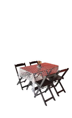 06 conjunto de mesa 120x70 mais 4 cadeiras dobraveis